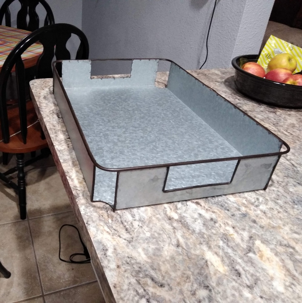 Galvanized serving tray